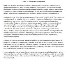 words essay on sustainable development