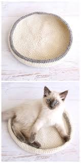 This crochet cat bed took me about 4 hours to make. 20 Free Crochet Cat Bed House Patterns Diy Crafts