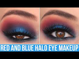 blue patriotic glam halo eye makeup