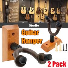 2x Wooden Guitar Hanger Wall Mount
