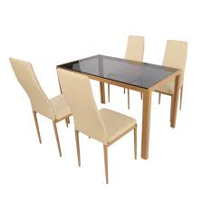Metal Leg Tempered Glass Dining Table