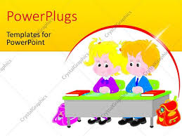 Powerpoint Template Vector Drawing Of An Elementary School
