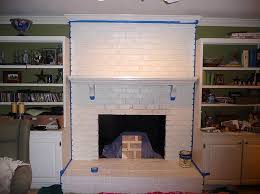 faux painted brick over white fireplace