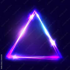 neon sign triangle background glowing