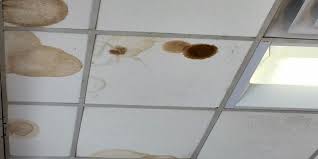 water stains from a ceiling