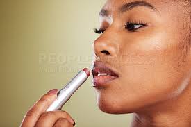 lipstick black woman and skincare for