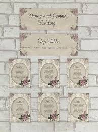 Wedding Table Plan Cards Seating Planner Vintage Style Rose