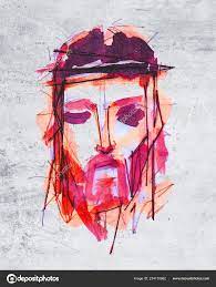Hand Drawn Illustration Drawing Jesus ...