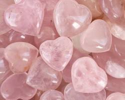 Image of Romantic and soft pink aesthetic wallpaper with rose quartz crystals