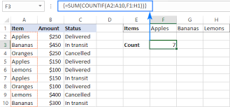 excel countif and countifs with or logic