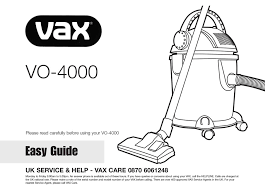 vax vo 4000 easy manual pdf