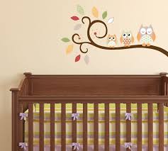 Autumn Owl Branch Luxury Nursery Wall