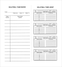 7 Sample Volleyball Roster Templates Pdf Word