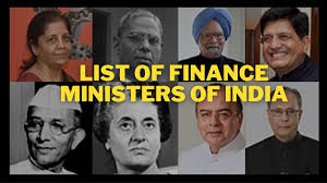 list of finance ministers of india from