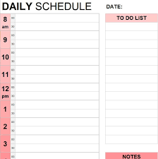 sle daily schedule templates in excel