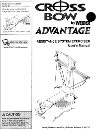 Weider 831153961 User Manual Crossbow Advantage Manuals And