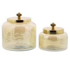 Cosmopolitan Gold Glass Decorative Jars