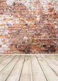 3x5ft red brick wall rustic wood floor