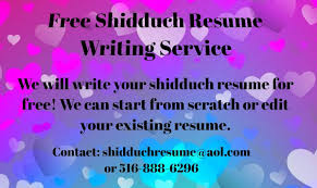 Free Shidduch Resume Writing Service Shidduchresume Twitter