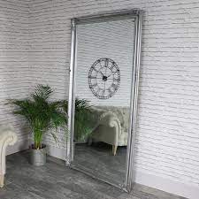 full length ornate silver wall mirror