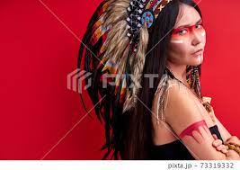 native american indian wearing
