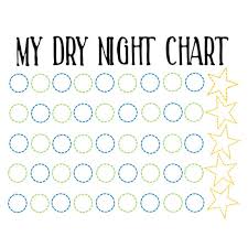 Boys Dry Night Chart Wet The Bed Childrens Reward Chart Sticker Chart Dry Wipe Chart Instant Download Printable Build Your Own