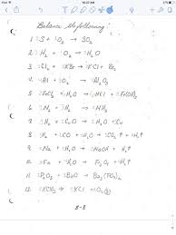 Balancing Equations Worksheet