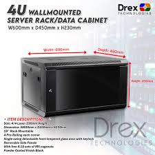 4u 4 layer wallmounted data cabinet