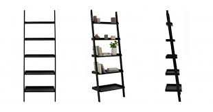 Milt Leaning Wall Bookcase Black