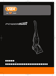 user manual vax powermax vrs6w english