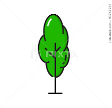 Tree Icon Of Green Forest Park Or