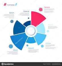 Pie Chart Concept With 7 Parts Vector Template For Web