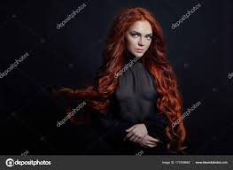 redhead y woman with long hair