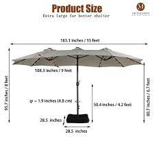 Mondawe 15 Ft Patio Market Umbrella