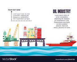 Oil industry with marine platform Royalty Free Vector Image