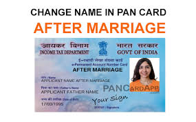 after marriage pan card name change