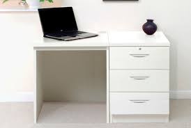 White board, drawers, cabinet and book shelves.5. Small Office Desk Set With 3 Media Drawers White Furniture At Work