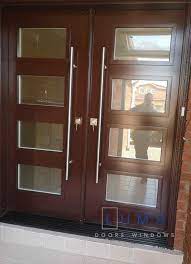 brown steel double door with multi