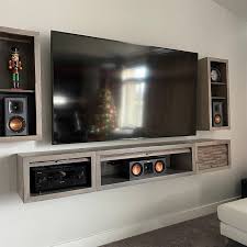 Gray Floating Tv Stand Entertainment
