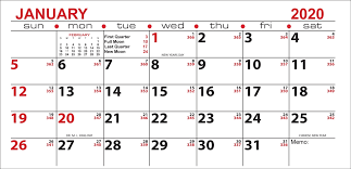 January 2020 Calendar Printable Template With Holidays