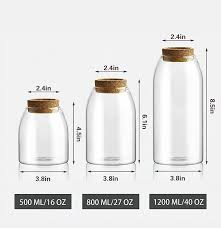 16 oz clear glass storage canister