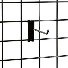 261870 6 Black Grid Wall Hooks