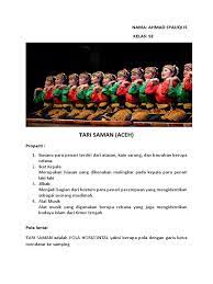 Tari saman merupakan tarian tradisional indonesia yang berasal dari suku gayo (aceh). Tari Saman Dede