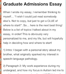 Writing A Personal Statement For Graduate School Template   Best Template  Collection SLP Echo   WordPress com