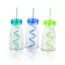 12 oz vintage plastic milk jars with