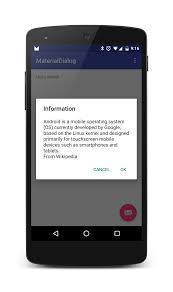 Material Style For Dialogs In Android Application