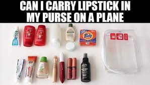 carry lipstick in my purse on a plane