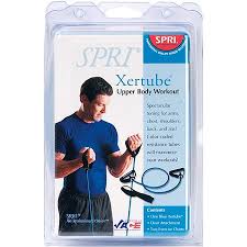 Spri Es502r Xertube Resistance Band With Door Attachment And Exercise Charts Blue Heavy