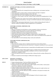 network systems administrator resume