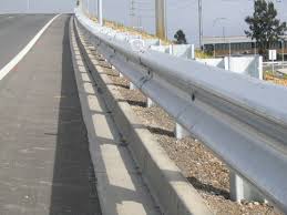 highway metal beam crash barrier